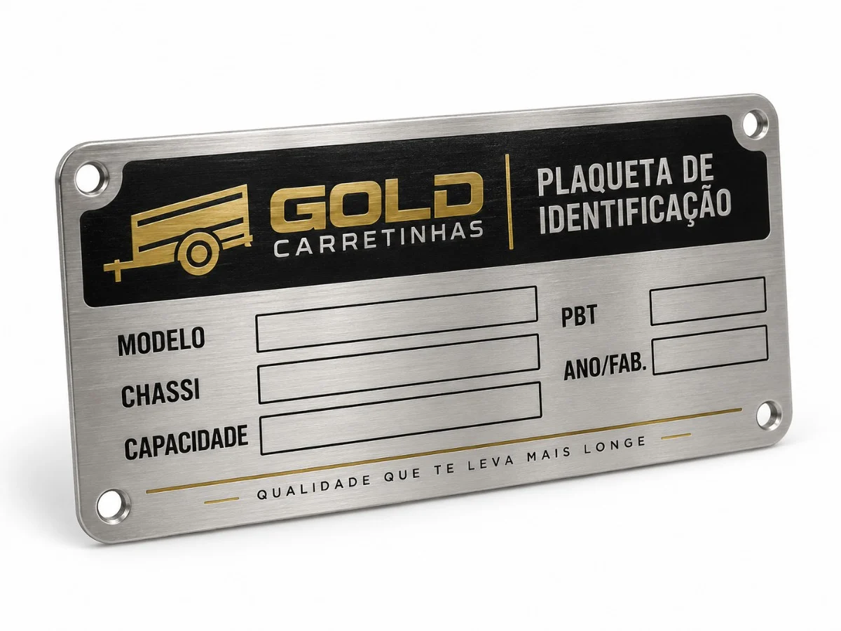 Plaqueta identificação carretinha